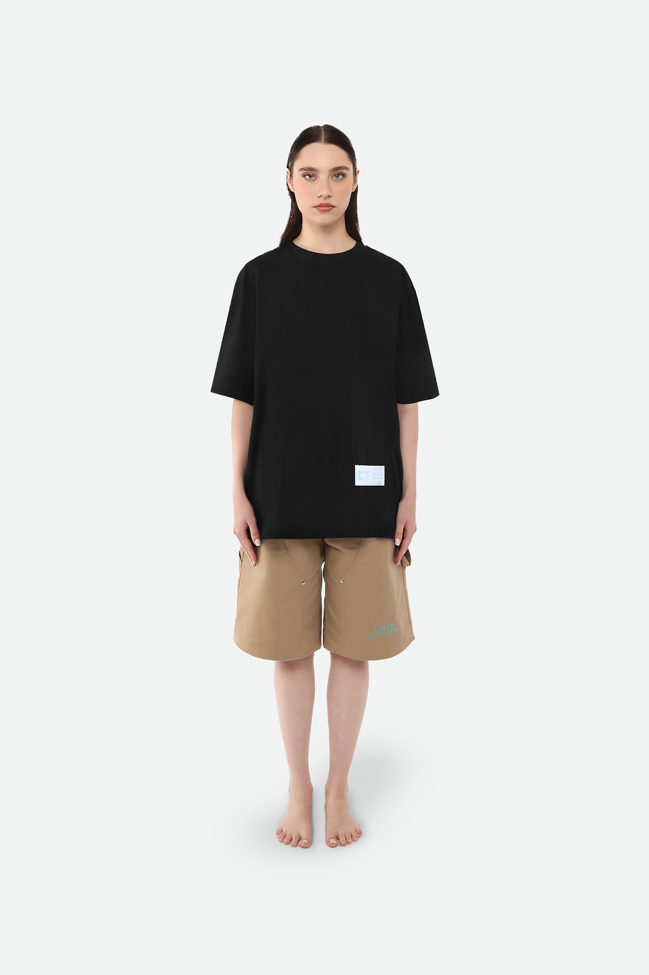 T-SHIRT NERA IN JERSEY DI COTONE