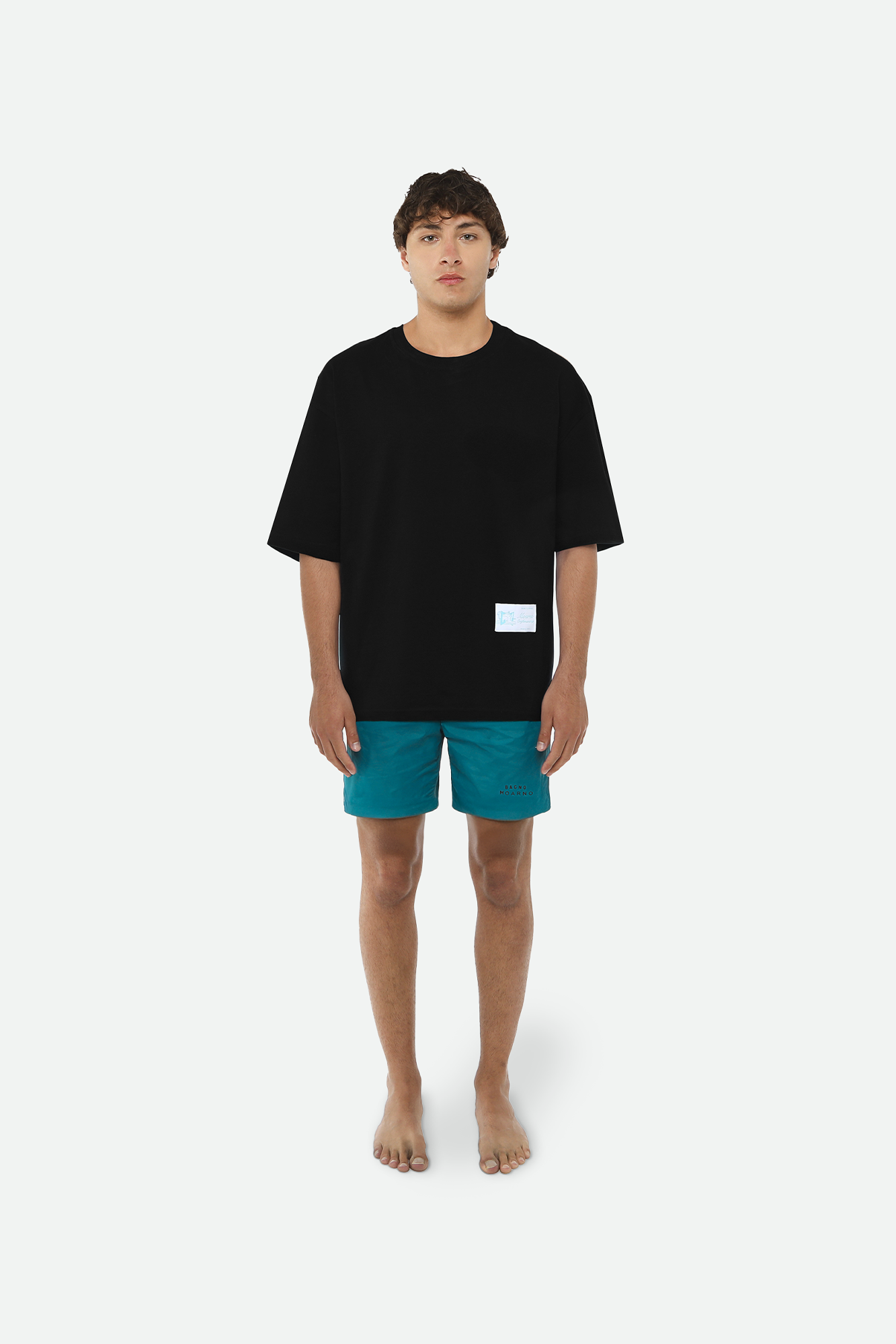 T-SHIRT NERA IN JERSEY DI COTONE