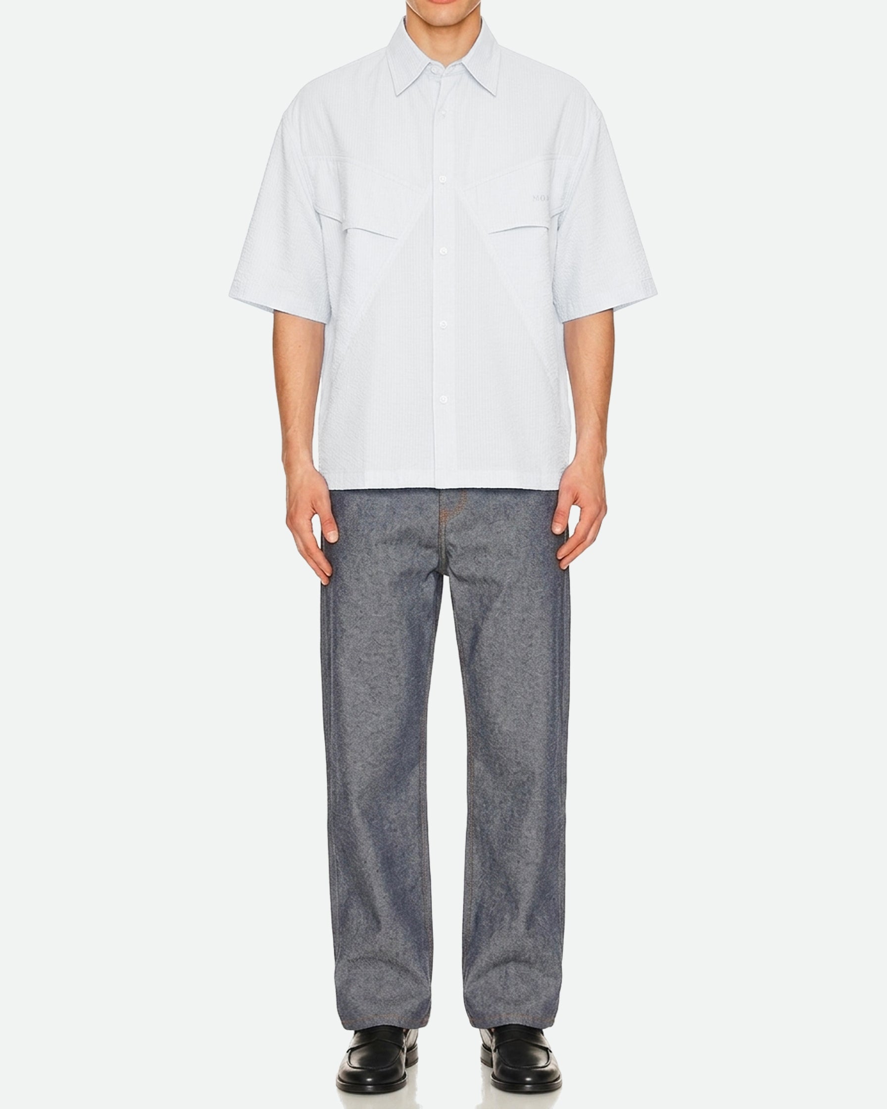 CAMICIA MANICHE CORTE IN SEERSUCKER DI COTONE