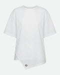 T-SHIRT ASIMMETRICA IN POPELINE DI COTONE
