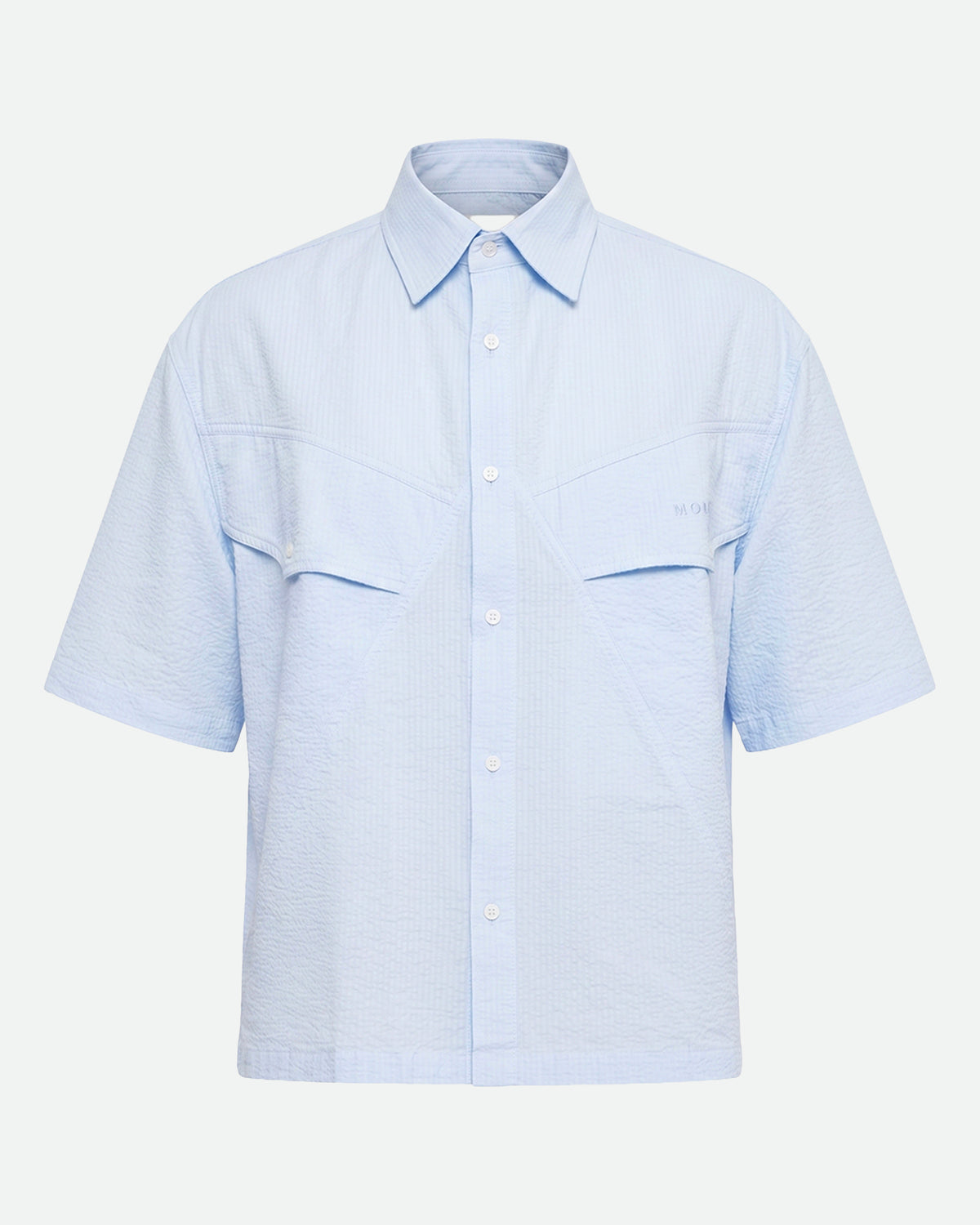 SHORT-SLEEVED COTTON SEERSUCKER SHIRT