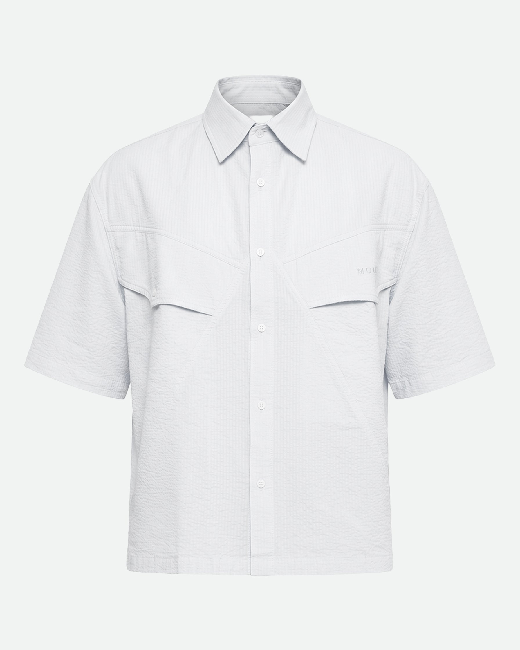 CAMICIA MANICHE CORTE IN SEERSUCKER DI COTONE