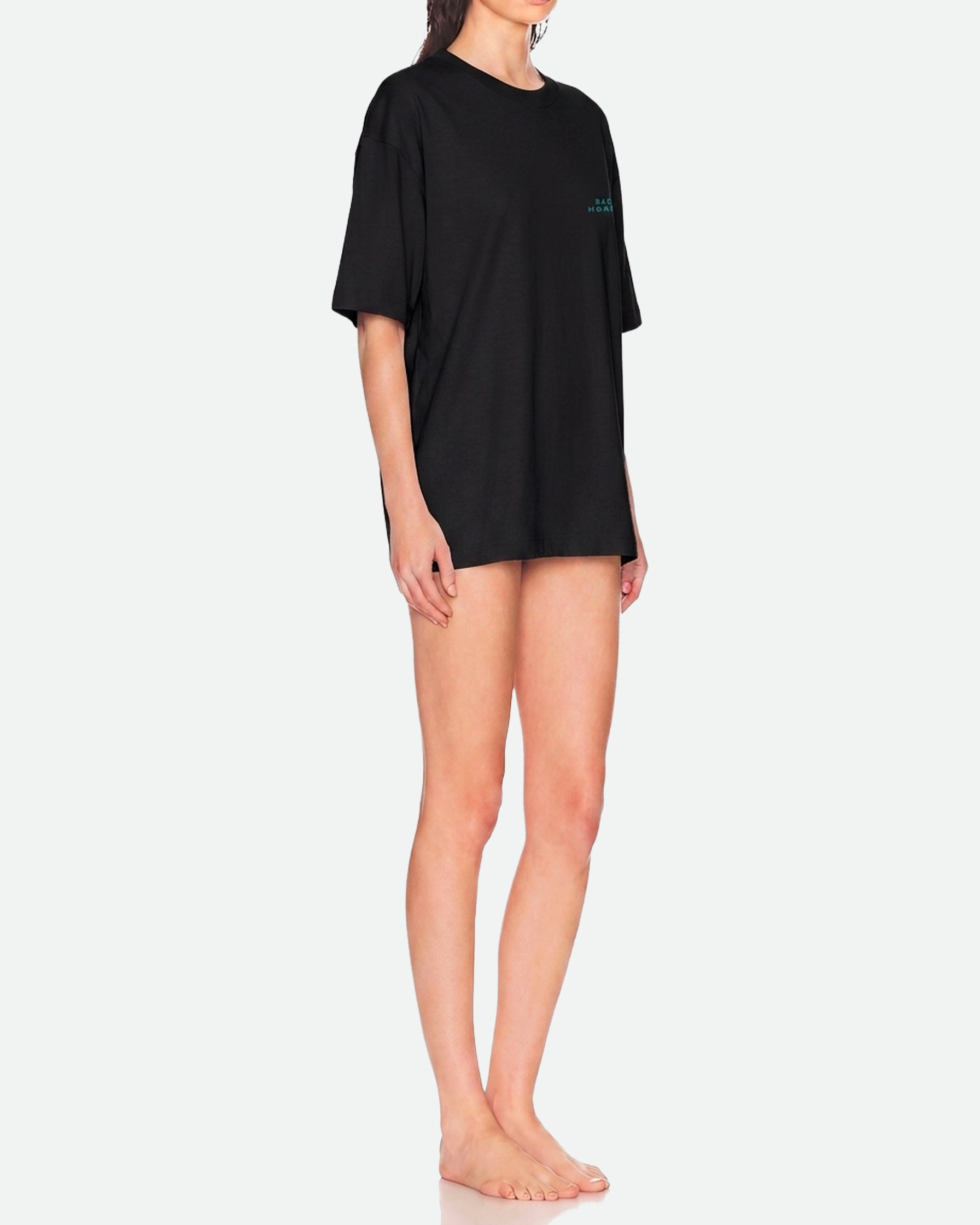 T-SHIRT NERA IN JERSEY DI COTONE