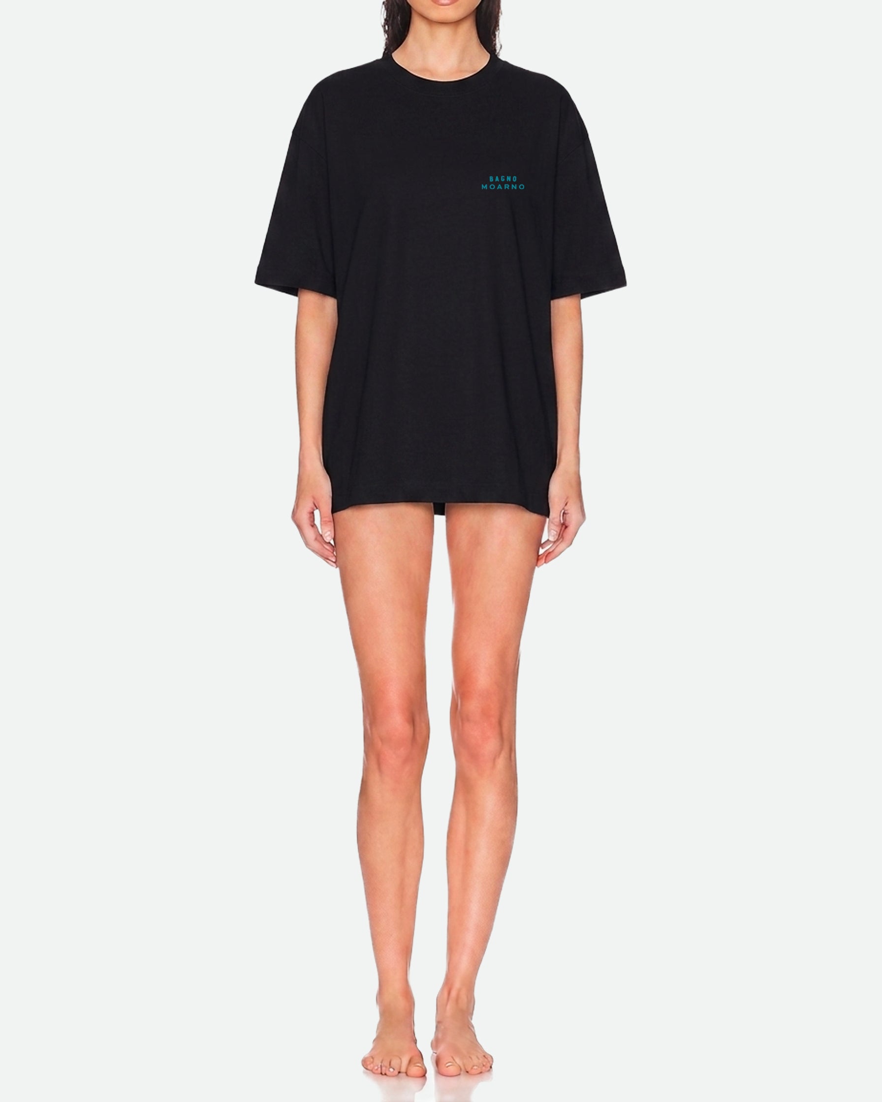 T-SHIRT NERA IN JERSEY DI COTONE
