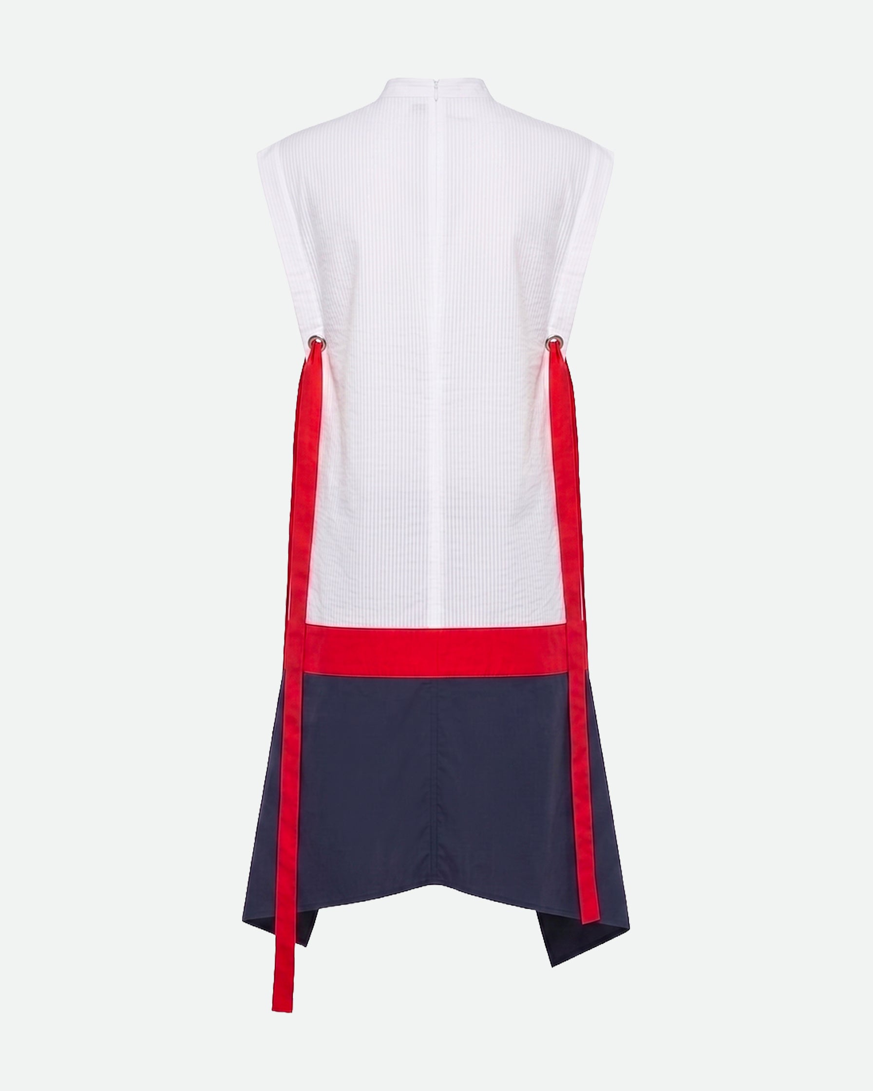ABITO MIDI CON INSERTI A CONTRASTO