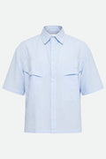 CAMICIA MANICHE CORTE IN SEERSUCKER DI COTONE